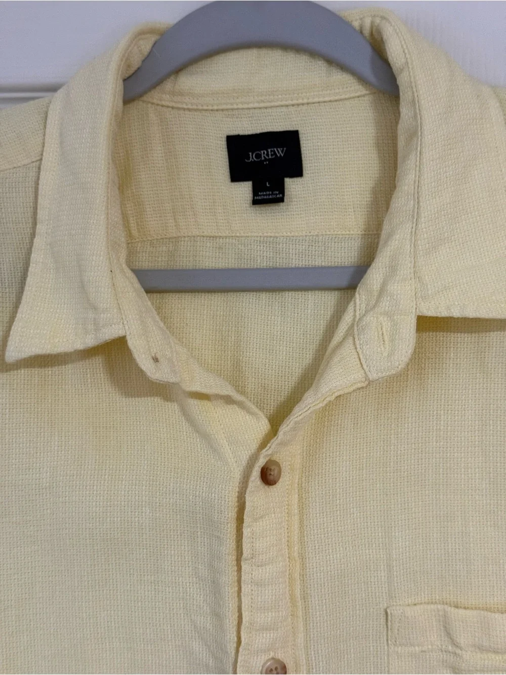 NWOT J. Crew Pale Yellow Short-Sleeve Button-Down Shirt